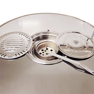 炭付きドラム缶テーブル拡大